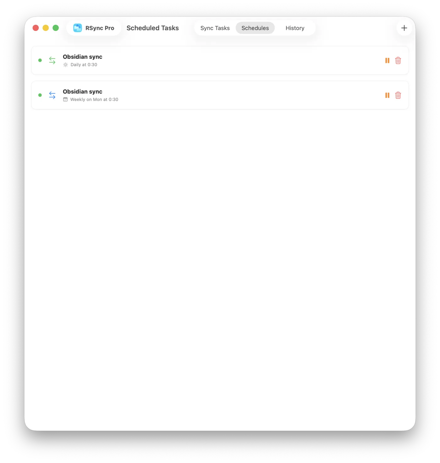 Creating a sync task: source, destination, and direction